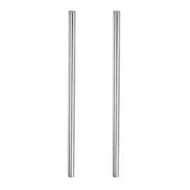 Rebower 304 Stainless Steel Solid Round Rod, [for Drift Punches Various Shaft DIY Craft Model Plane Model Ship Model Cars] - 4mmx100mm / Silver Tone / 2 Pcs