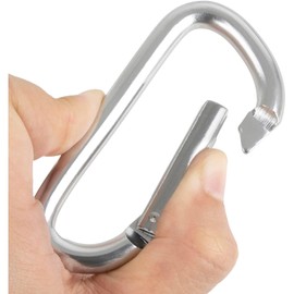 1PCS Carabiner Clip, 3" Aluminum Clips D Ring Shape Carabiner Heavy Duty Carabiner, Key Chain with Ring Keychain Hook Carabiner,Accessory and Keychain Carabiners (Black)