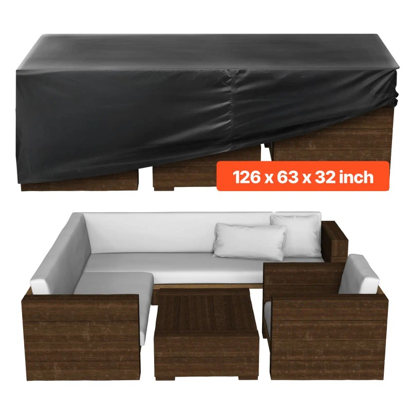 Heavy Duty 420D Waterproof Outdoor Patio Furniture Cover Large Rectangular