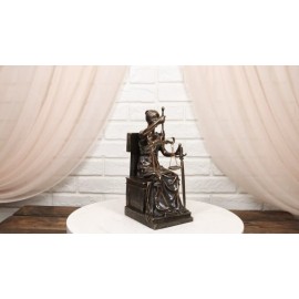 Ebros Seated Lady Justice in Blindfold with Scales and Sword Statue 8.25" Tall