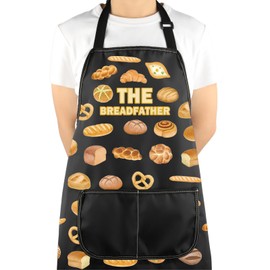 VAMSII Bread Lover Gift The Breadfather Soup Apron With Pockets Chef Cooking Kitchen Gift for Men Boyfriend Husband Father (The Breadfather AC)