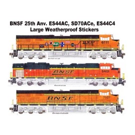 BNSF ES44AC 25th Aniv, SD70ACe, ES44C4 3 Large 2.5"x9-10" Stickers Andy Fletcher