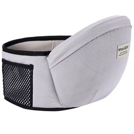 D.Stomo Hip Seat, Baby Carrier, Chair Belt, Cuddle Belt, Waist Pouch (Gray)