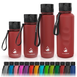Coolrhino Water Bottle 350 Ml, 650 Ml, 1 L, 1.5 L for Sports, Outdoors, School, Fitness & Children - Leak-Proof and BPA Free Water Bottle for Bicycle, red, 650ml