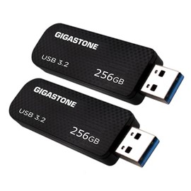 Gigastone Z30 256GB 2-Pack USB 3.2 Gen1 Flash Drive, Capless Retractable Design Pen Drive, Carbon Fiber Style, Reliable Performance & Durable, USB 2.0 / USB 3.0 / USB 3.1 Interface Compatible