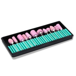 Milling Cutter Attachment, Nail Cutter, Ceramic Grinder, Stainless Corundum, Stone Grinder, Manicure Nail Bit Grinder, Nail Care Grinder, Ceramic Cutter for Working Around the Nail (Complete Set)