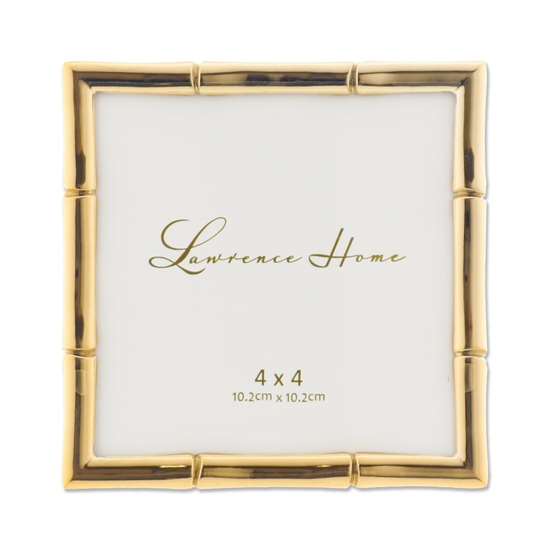Lawrence Frames Bamboo Design Metal Frame, 4x4, Gold