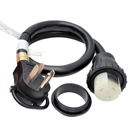 Parkworld RV 50A Shore Power Extension Cord Adapter, 50amp Camper Plug 14-50P to SS2-50R Marine Twist Lock Receptacle (4FT)