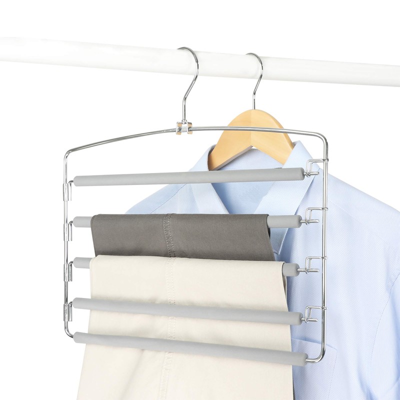TOPIA HANGER Pants Hangers Space Saving, 3-Pack Swing Arm Pants