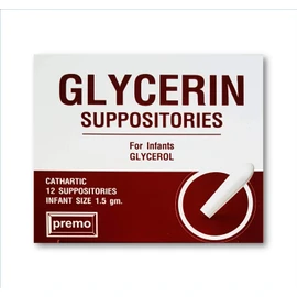 Glycerin Suppositories in Foils New Look by Premo (Infant Size 1.5 Gm. X 12 Suppositories) Convenient for Infant Occasional Laxative Apply in a Newborn, Firm Stools Less Than Once a Day