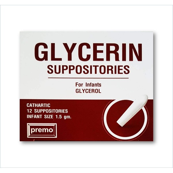 Glycerin Suppositories in Foils New Look by Premo (Infant Size 1.5 Gm. X 12 Suppositories) Convenient for Infant Occasional Laxative Apply in a Newborn, Firm Stools Less Than Once a Day
