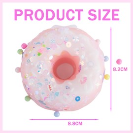 SSKHE Pink Donut Squeeze Toy, Cute Doughnut Plush Toy Decompression Funny Hand Tied Taba Boys Girls Toy Birthday Party Items Sensory Relaxing Games