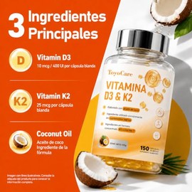 Vitamina D3 K2 400 UI + K2 MK-7, 150 Cápsulas Blandas