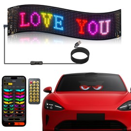 1pcs 14.72 * 3.62in Devil Eyes Light for Windshield,Programmable LED Sign for Car,Flex LED Display Devils Eye Soft Screen for Cars,Pickups