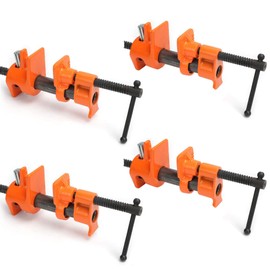 Y&Y Decor 4 Pack 1/2" Pipe Clamps for Wood Gluing, Heavy Duty Cast Iron, Professional Woodworking Tools