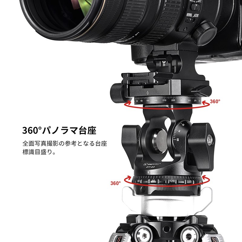 SWFOTO DT-03R 2-Way Pan Clamp, Monopod, 2-Way Head, Arca Switzerland