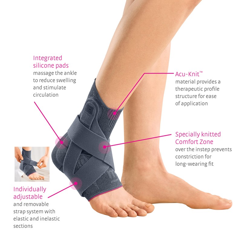 medi Levamed Active Ankle Bandage Left Silver Size VI Foot