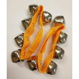 Terré Bell Strap Iron Bells with Velcro Fastener for Hand or Foot Medieval Fasnet, Carnival, Pack of 5, Iron, Nylon, Grey