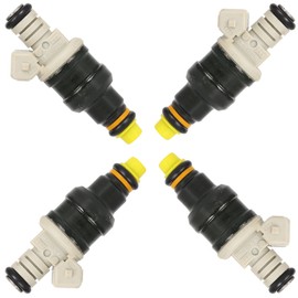 SCITOO 4Pcs Fuel Injectors Suitable with 1986-1997 for Ford Aerostar,1987-1992 for Ford Bronco,1986-1990 for Ford Bronco II,1988　for Ford Cougar Automotive Engine Fuel Injector FJ689 (1 Hole)