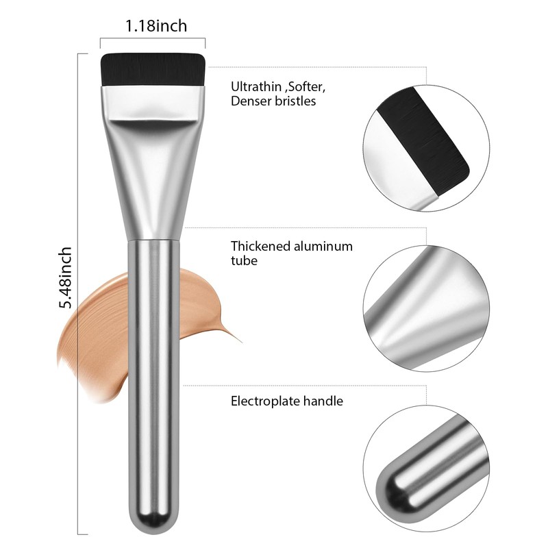 BEAUTYFACTOR Flat Foundation Brush,Korean Makeup Brush Spatula Facial Brush for