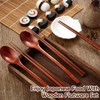 Wooden Spoon and Chopsticks Set Long Handle Spoon Chopstick Flatware