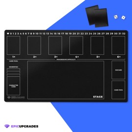 epic upgrades Universus Compatible Playmat – Minimalist Black with Zones | 24" x 14" Card Mat