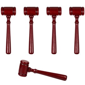 SAHENITEANA 5 Pcs Gavel Gavel Crab Mallet Toy for Judge Costume Prop Tiny Gavel Mini Judges (Red)