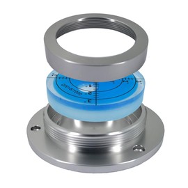 90MM Universal Horizontal Bubble Leveler Level with Replaceable Bubble Design Glass Bubble High Temperature Resistance (Glass night light+acrylic blue)