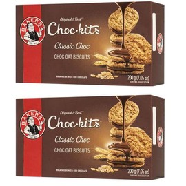 Baker's Choc-kits Crunchy Oat Biscuits/Cookie | Chocolate | Pack of 2 | 32-40 Cookies a Box | Kosher | Halal | Real Chocolate | Finest Ingredients | 32oz | Imported from South Africa|