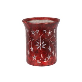 NKlaus Räucherstövchen 9x7,6cm rot – Speckstein mit Räuchersieb & Gravur, stilvoll & handgefertigt, für Harze, Kräuter, Deko, Yoga & Aromatherapie 16681