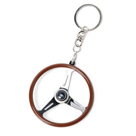 (Nardi) Key Chain, Classic WD Italy, Steering Maker, Made in Japan, ONE SIZE Polished Spoke, Black