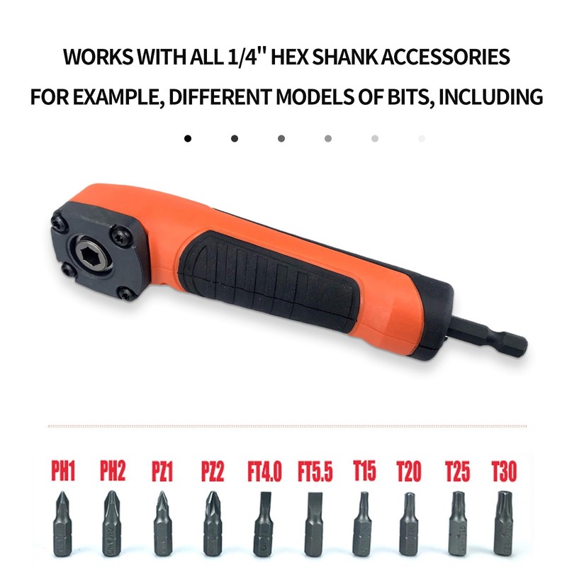 90 Degree Drill Adapter, Right Angle Drill Attachment, ABS Handle
