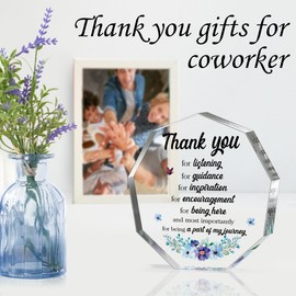 Teacher Inspirational Thank You Gifts for Women Men Boss Colleague Friends Office Staff Gift for Coworker Leaving Job Goodbye Farewell Appreciation Gifts Acrylic Decorative Signs Plaques