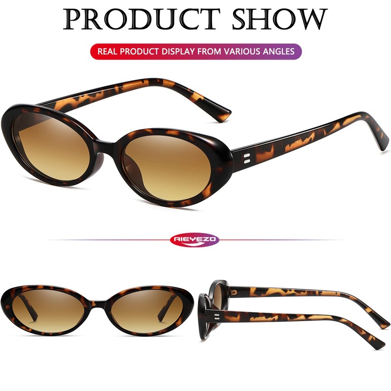 AIEYEZO - anteojos de sol ovaladas retro para mujer, estilo
