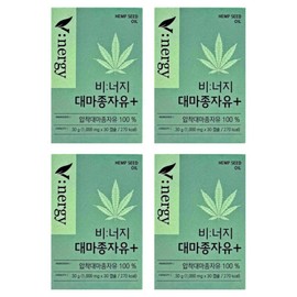 Hurum Venergy Hemp Seed Oil Plus 1000mg x 30 capsules, 4, 30 tablets / 휴럼 비너지 대마종자유 플러스 1000mg x 30캡슐, 4개, 30정