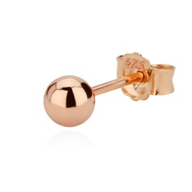 NKlaus Single 4 mm Ball Stud Earrings 375 Rose Gold Stud Earrings 5567, Rose Gold