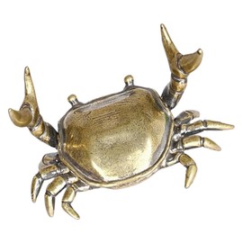 ABOOFAN Powerful Crab Ornaments Funny Crab Pen Holder Creative Pen Holder Gold Crab Statue Vintage Crab Statue Pencil Holder Fish Tank Decor Office Desk Display Decorations Golden Alloy
