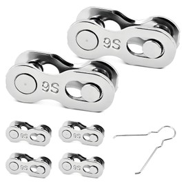 Kettenschloss Fahrrad für Fahrradkette 9 Fach - 6 Paar Fahrradkettenglied Kompatibel mit Shimano Kette 9 Fach, Kettenverschluss Kettenglieder Fahrrad mit Montagehilfe für Schnellen Fahrradreparatur