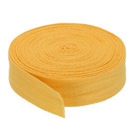 PATIKIL 1"/2.5cm Cotton Twill Tape 10 Yards Cotton Ribbon Bias Binding Tape Herringbone Webbing Trim for Sewing Gift Wrapping Craft DIY Gold