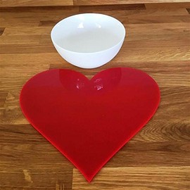 Heart Shaped Placemat Set - Red - Set of 6