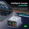 8 Ports 80W LED Display Screen Phone Charger Adapter With