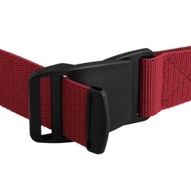 KYEYGWO Casual Belts for Men Woman, Solid Color Web Belt Waistband with Plastic Buckle, Red