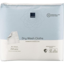 ABENA Dry Wipes, Airlaid Wash Cloths for Personal Care |250 Body Wipes Per Pack| 20x17.5cm Wipes For Adults| Wash Cloth Dry Wipes For Adults Personal Care, Adult Body Wipes For Cleansing