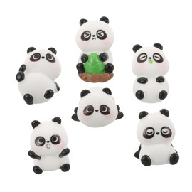 Mikinona 6pcs Cute Panda Car Dashboard Decorations Adorable Vehicle Accessories for Interior Styling Lightweight and Easy to Place for Dashboards Desks and Bookshelves