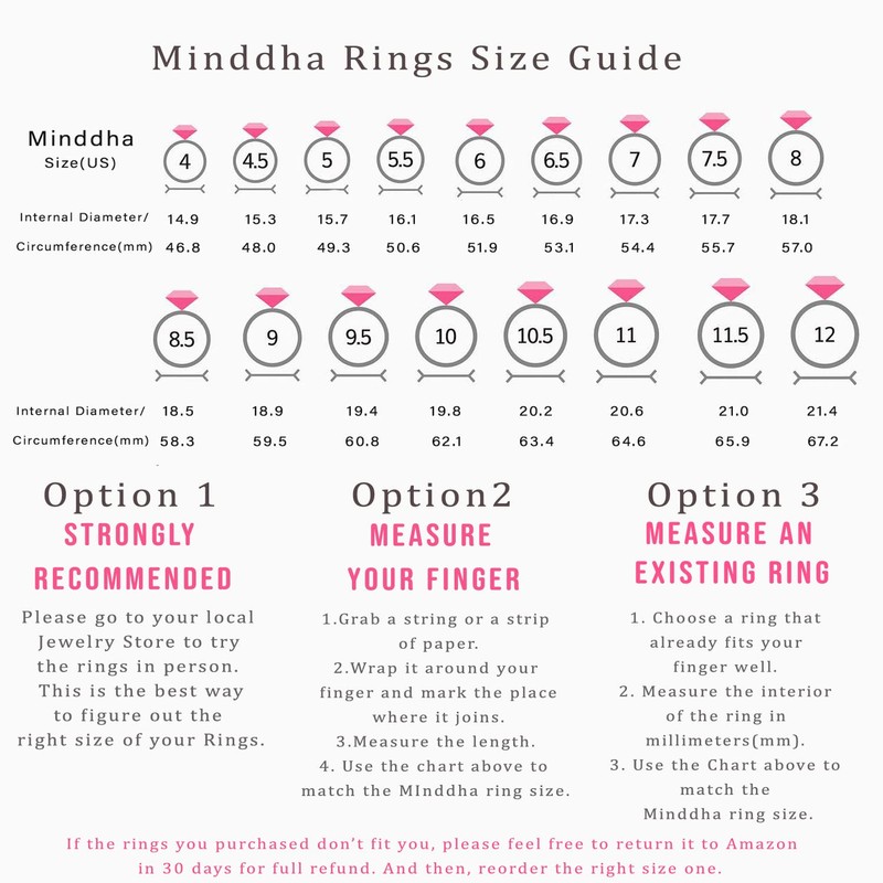 MINDDHA 14K White Gold Plated Interlocked Stackable Rings for Women