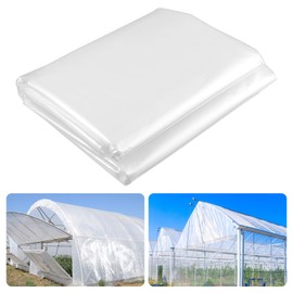 6.5 x 32.8 FT Clear Greenhouse Plastic Sheeting, 6 Mil Polyethylene Film Heavy Duty, Water Sun Frost Wind Dust Resistant Winter Hoop House Toughness Plastic Cover for Farming, Gardening, Agriculture