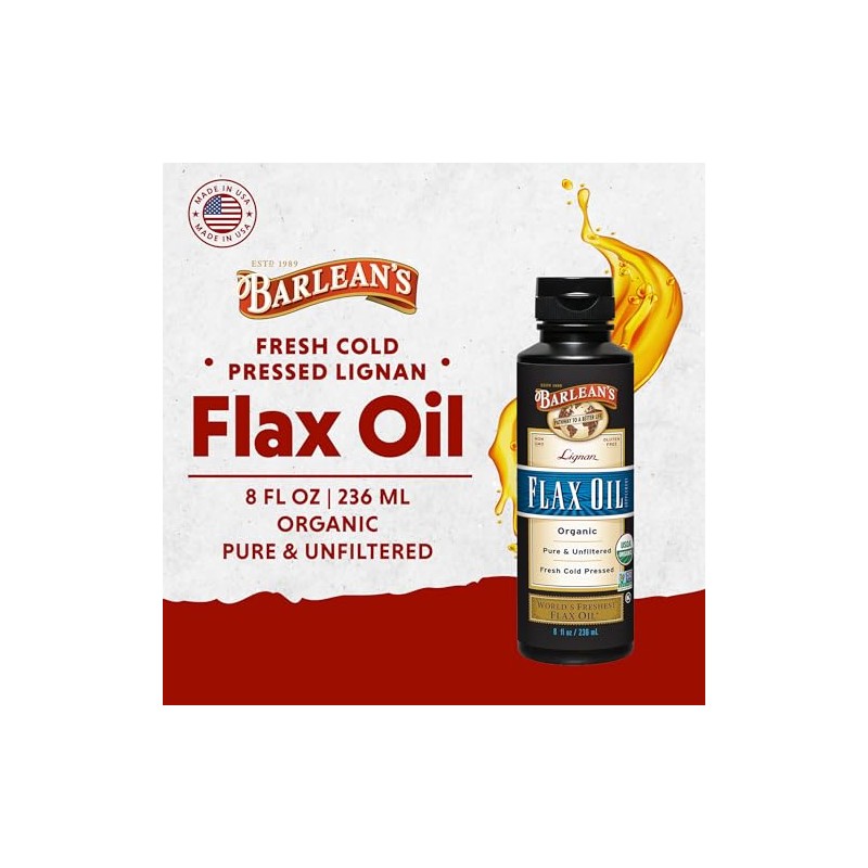 Barlean's Organic Oil Lignan Flax Oil 8 oz