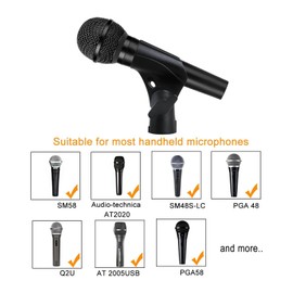 Peakloong 5 Piece Universal Microphone Clip for Mic Stand, with 5/8In Male to 3/8In Female Screw Adapter