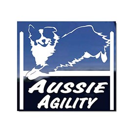 Aussie Agility ~ Agility Dog Agility Aussie Vinyl Window Decal Sticker