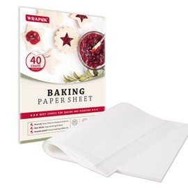 WRAPOK Greaseproof Baking Parchment Parchment Parchment Paper White Non-Stick Precut Liners for Kitchen Home 8x12 Inch 40 Pack